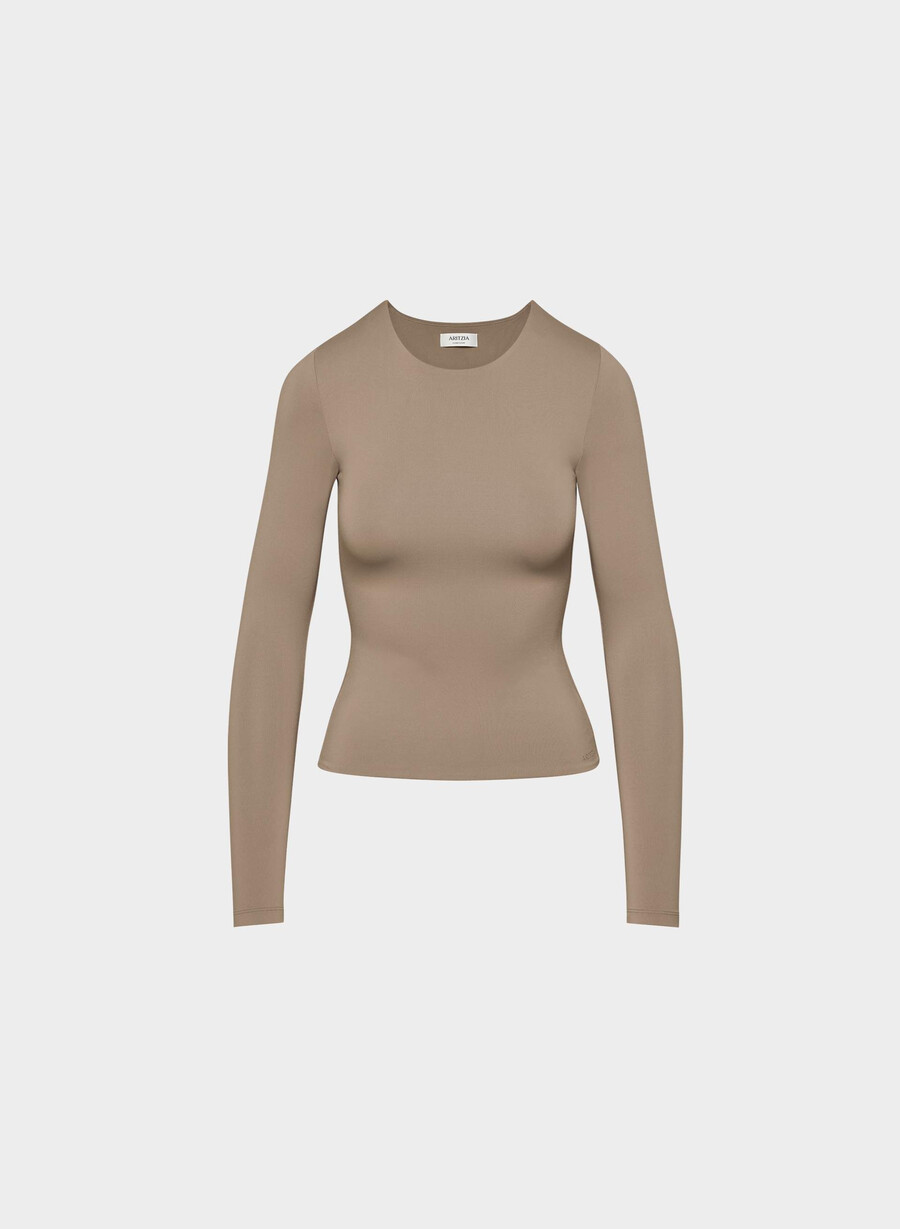original contour splendid crew langarmshirt folio braun