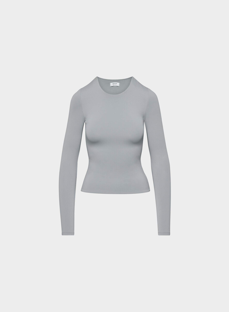 original contour splendid crew langarmshirt riverstone grau