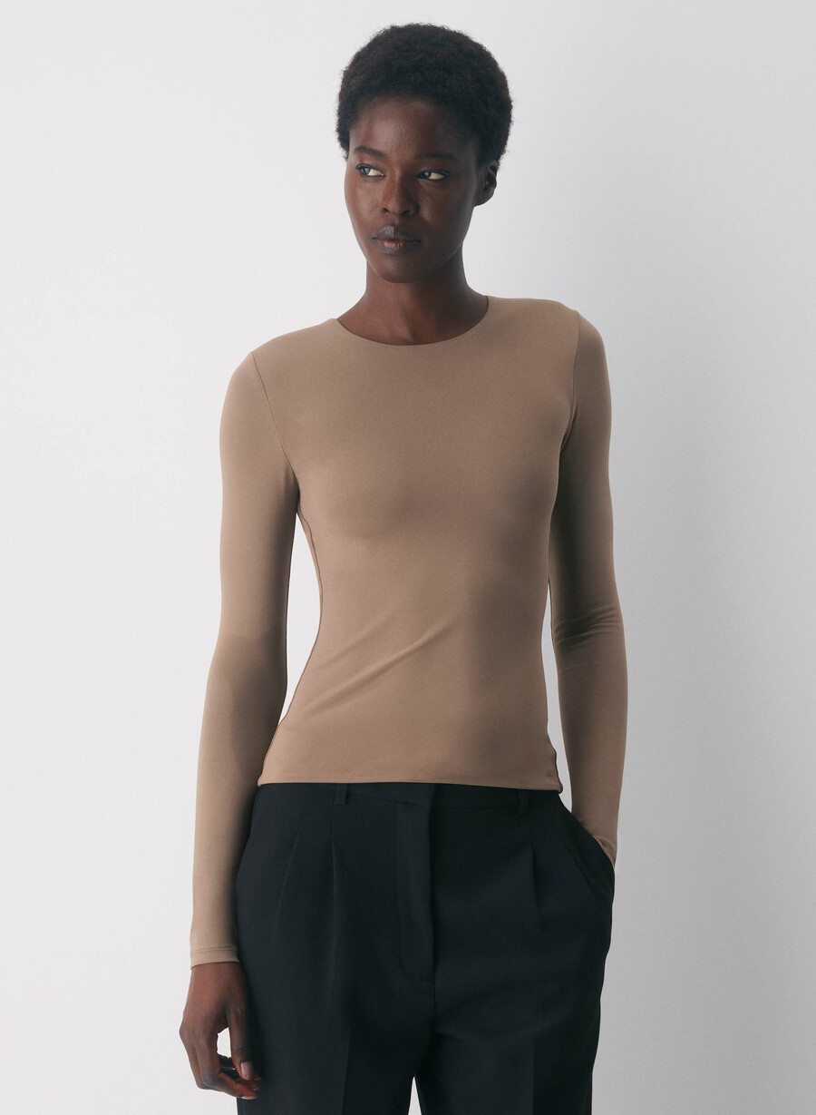 original contour splendid crew langarmshirt riverstone grau