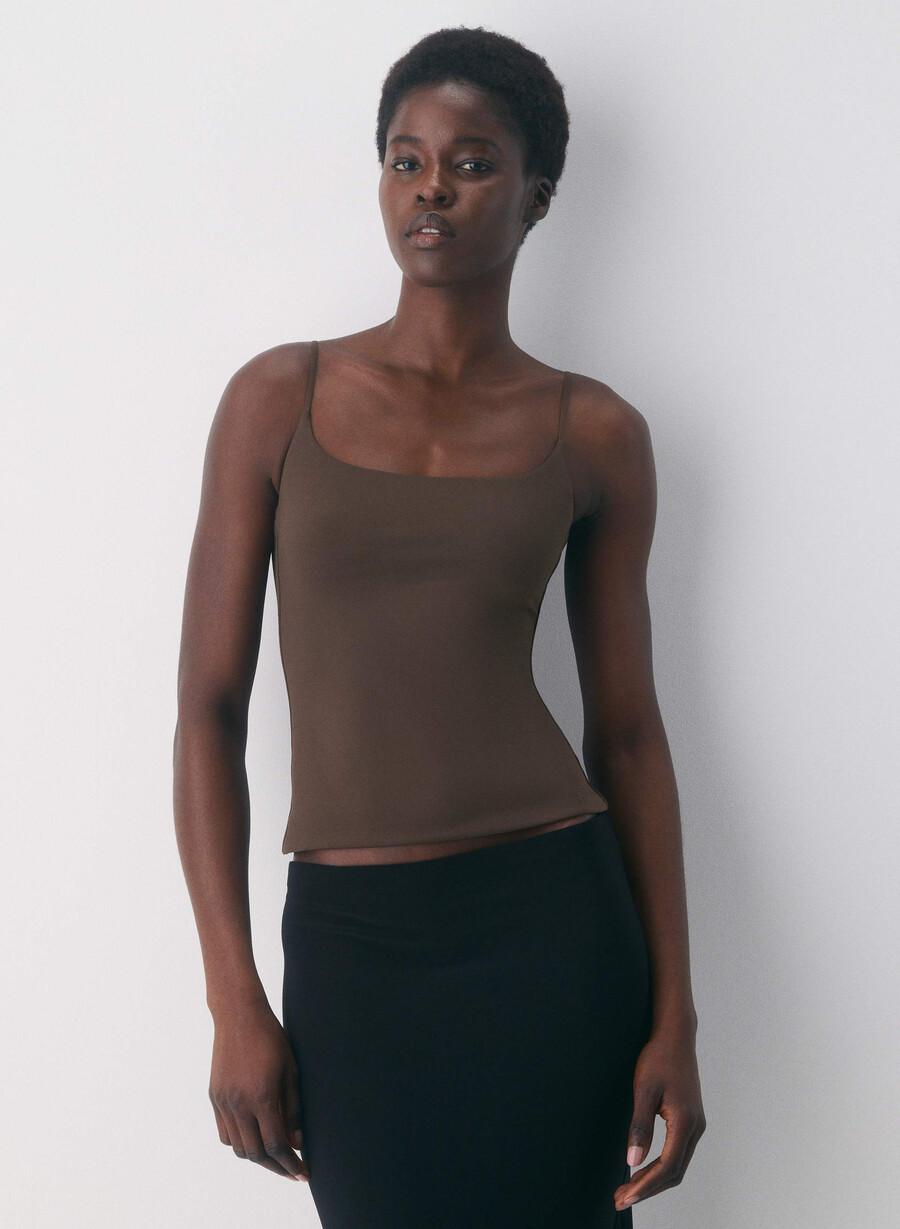original contour presence cami tank rich mocha brown