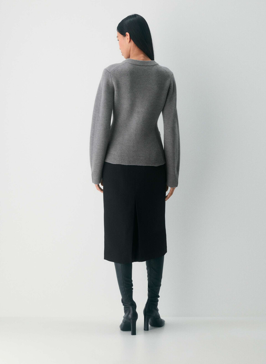 meraki merino-wollstrickjacke in royal navy
