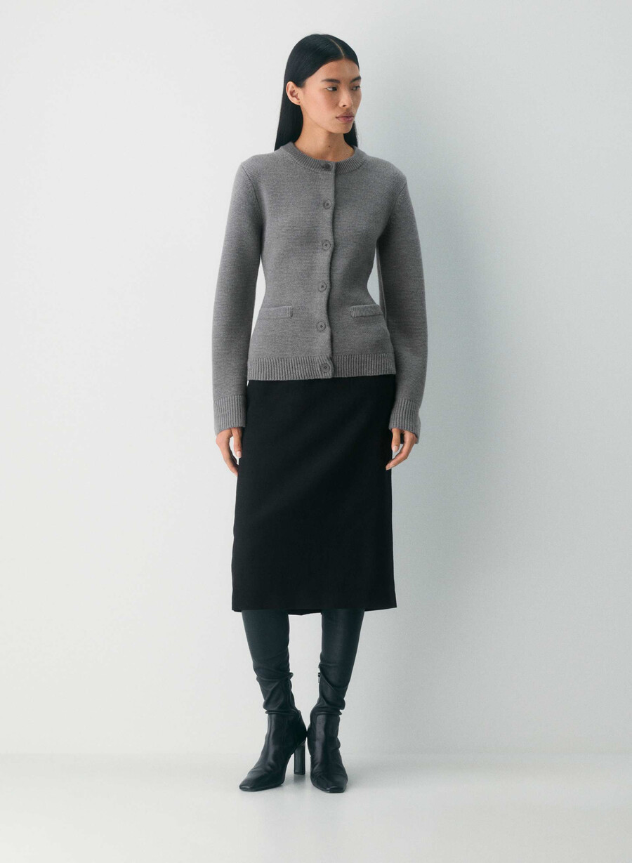 meraki merino-woll-cardigan h pfefferkorngrau