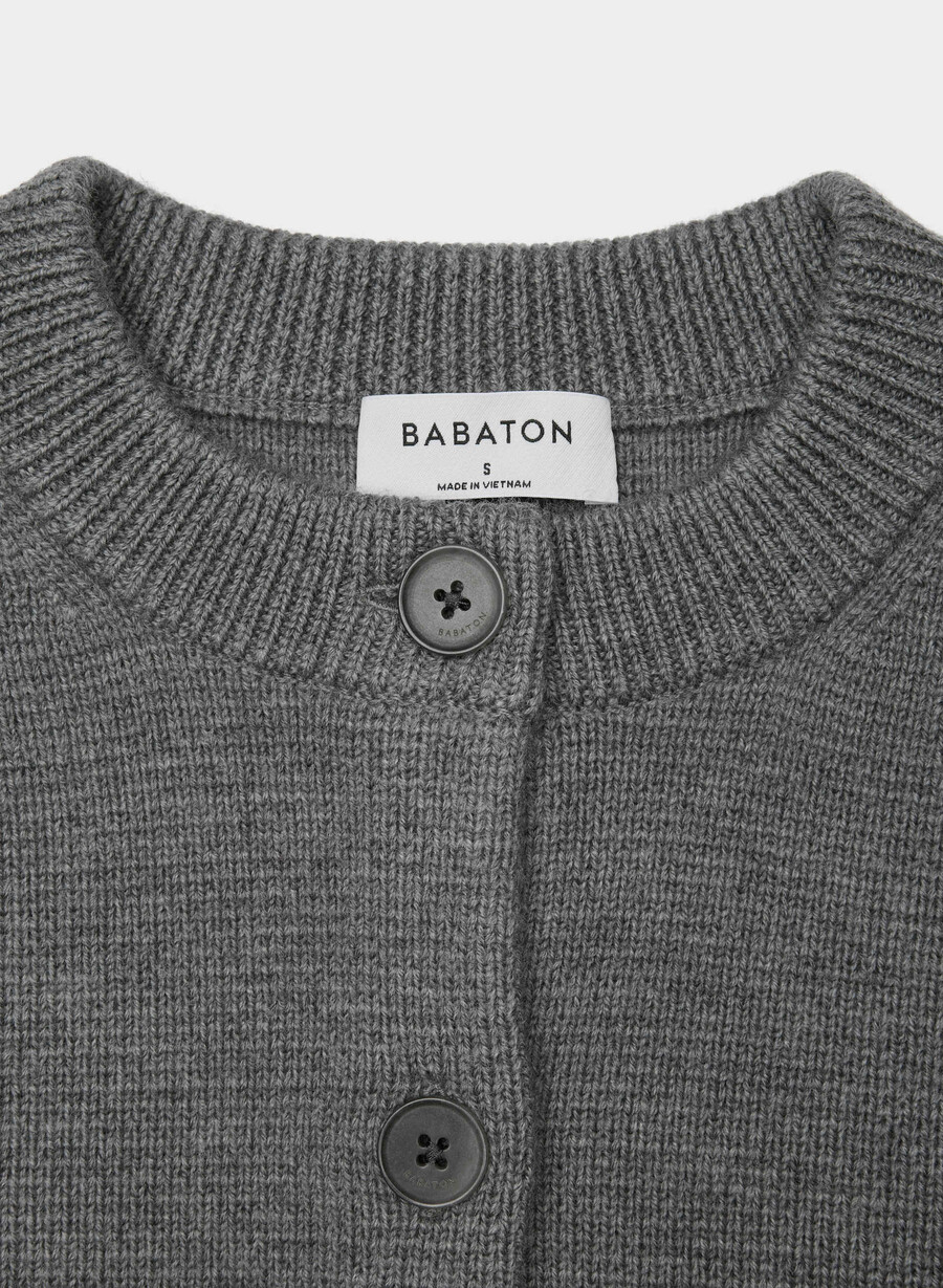 meraki merino-woll-cardigan meliert dunkelgrau
