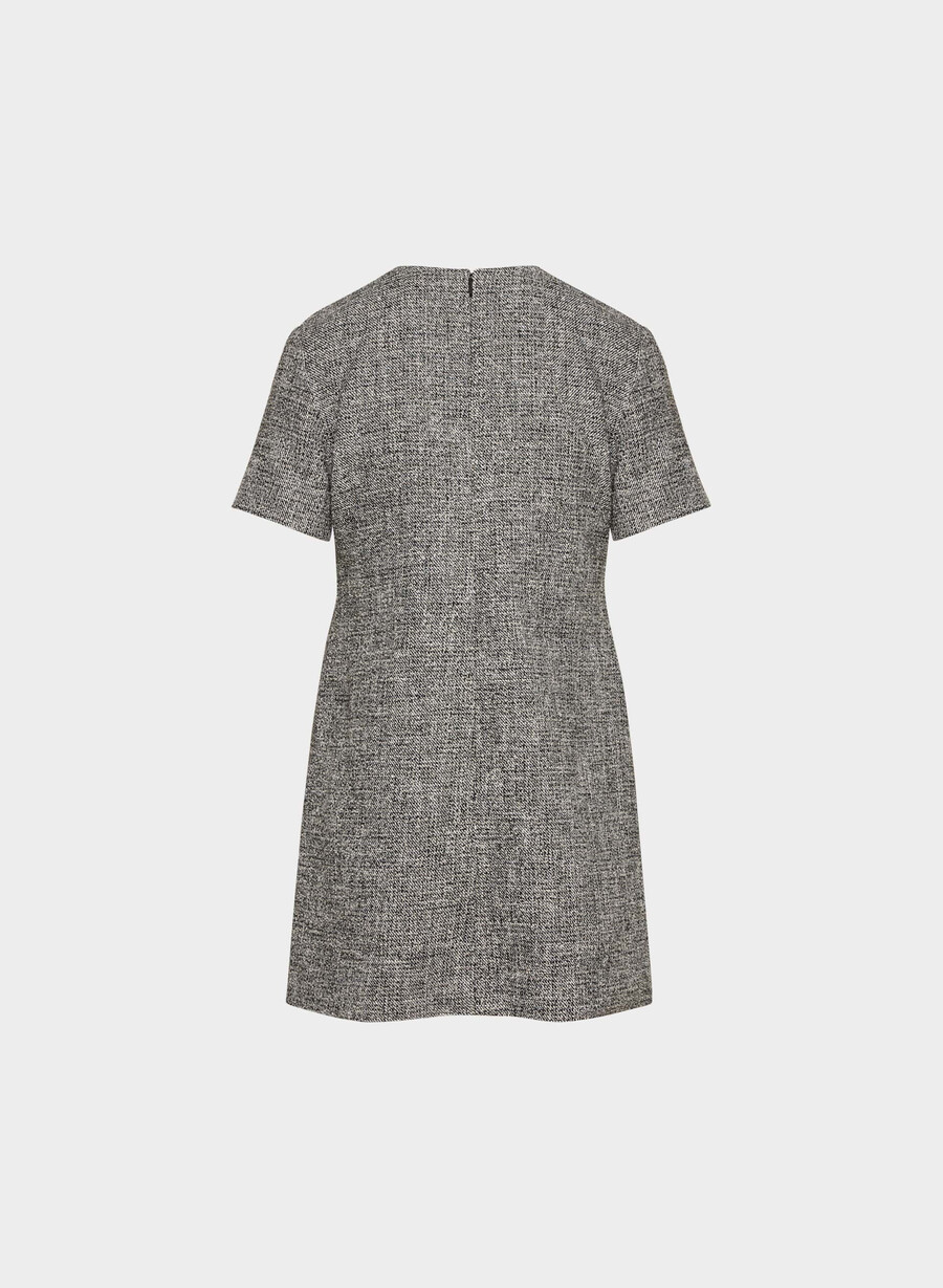 capote-kleid spckl tweed schwarzweiss