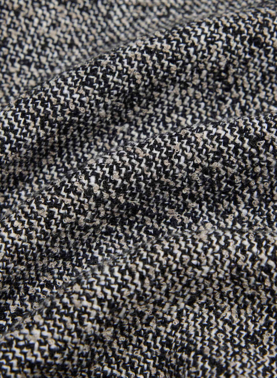 capote-kleid spckl tweed schwarzweiss
