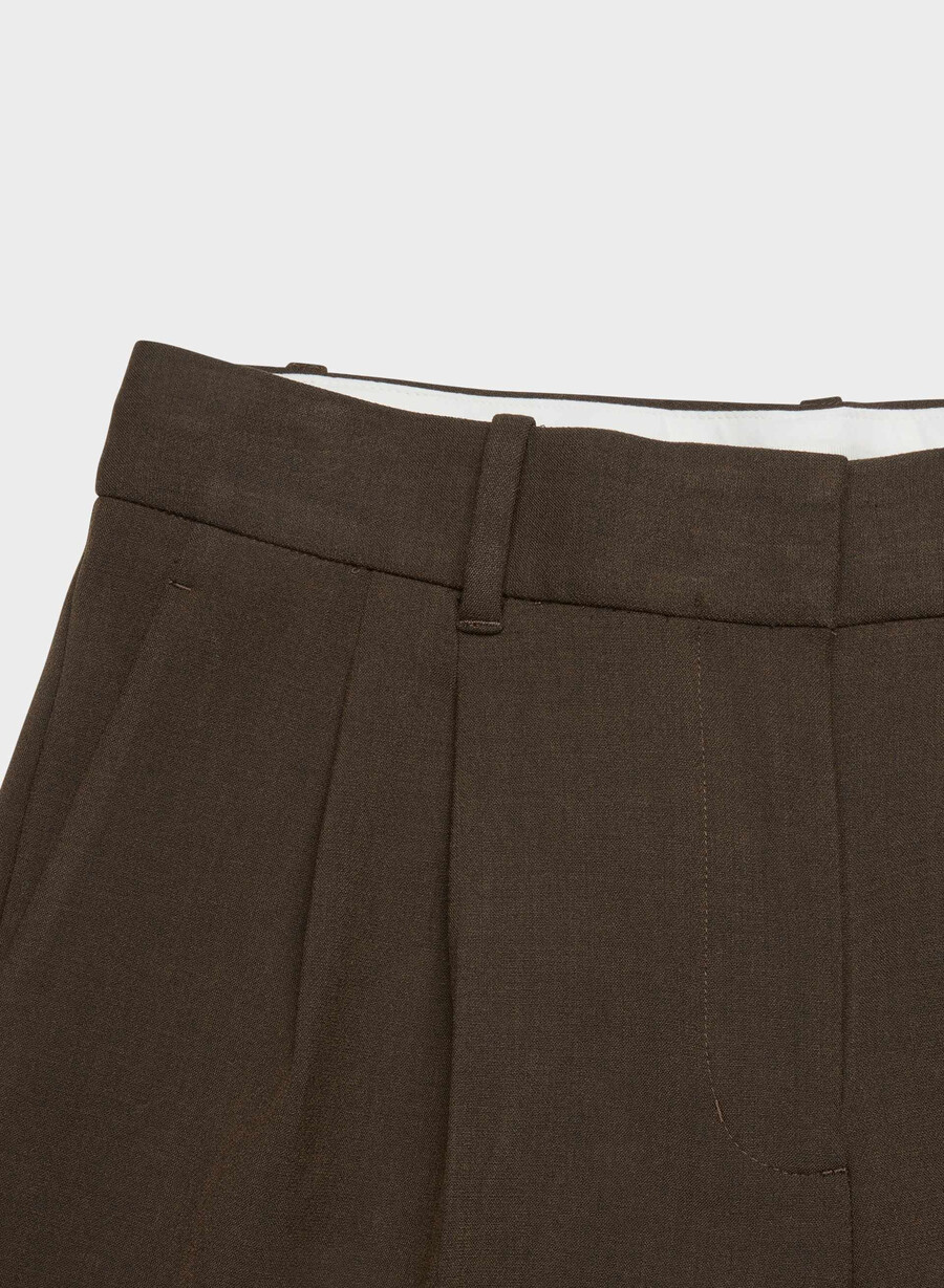 die mühelose hose mit niedrigem bund – reessential heather rich cocoa