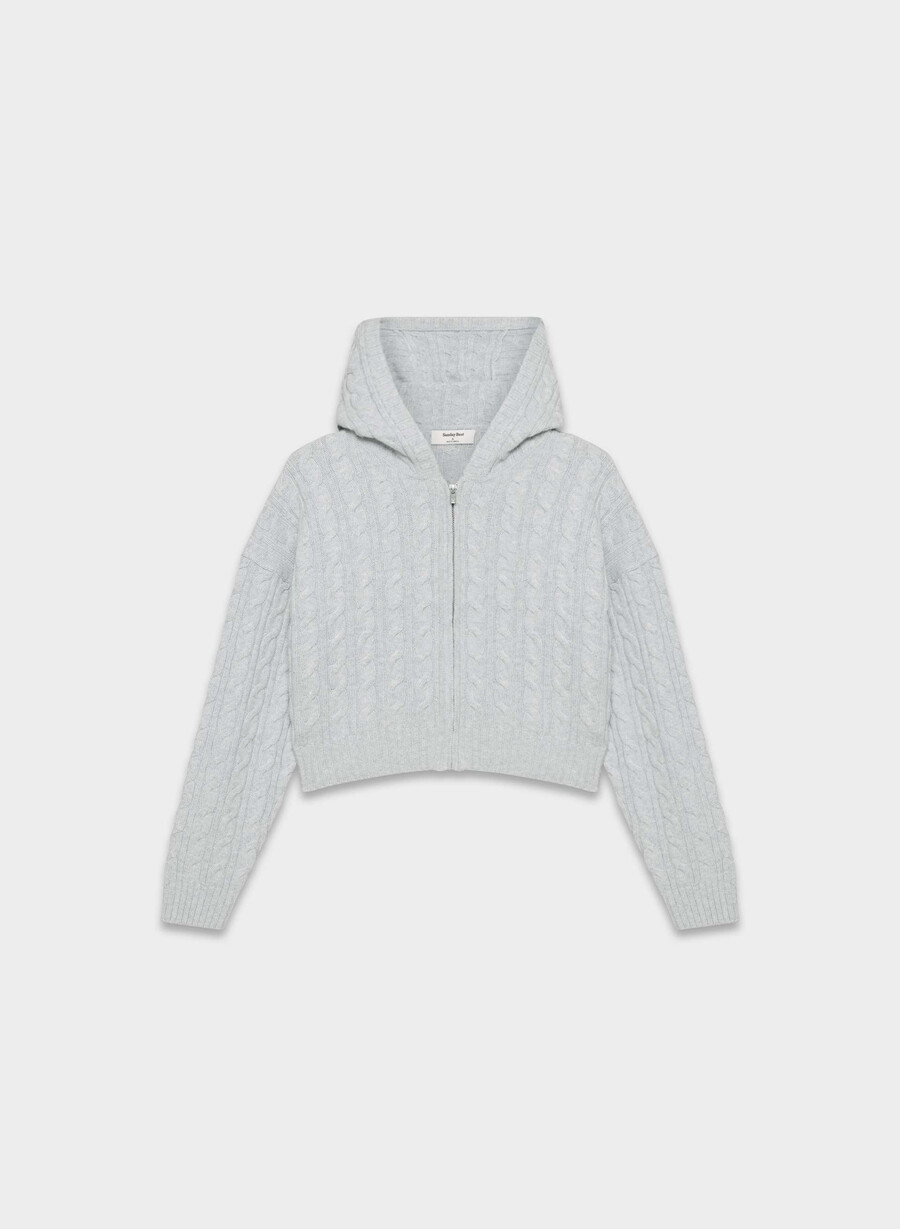 octavia zip hoodie heather chrome