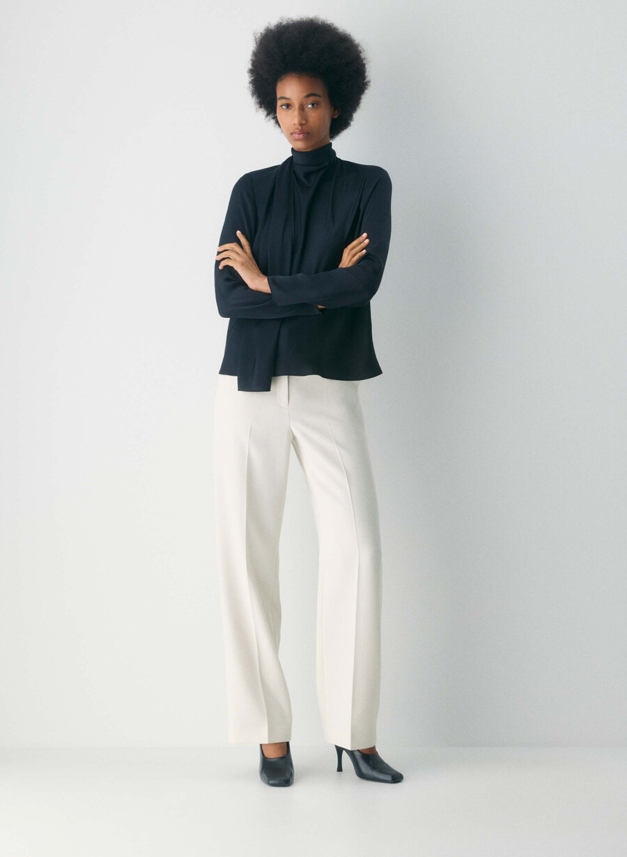 new agency pant - sway crepe vintage white