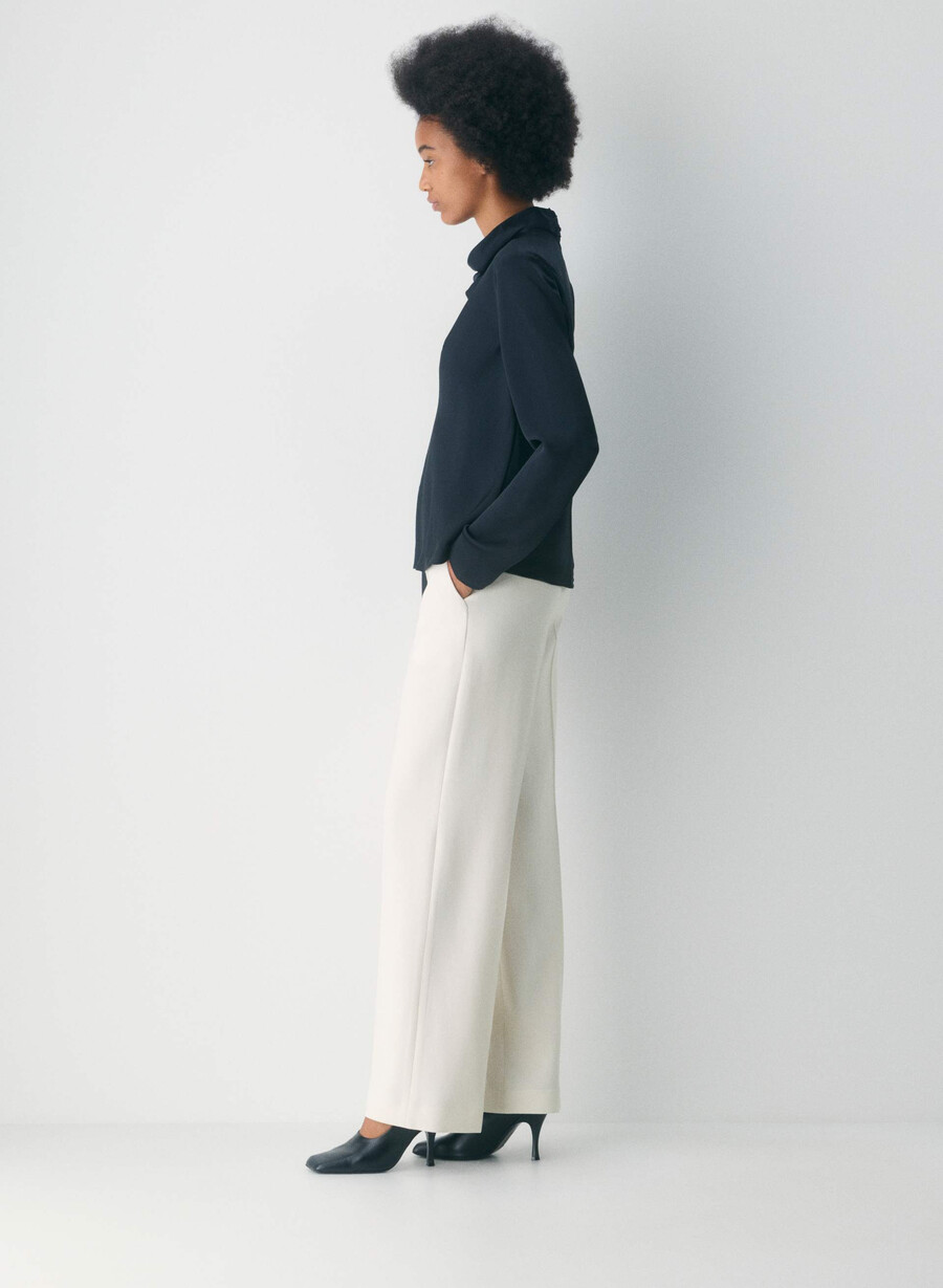 new agency pant - sway crepe vintage white
