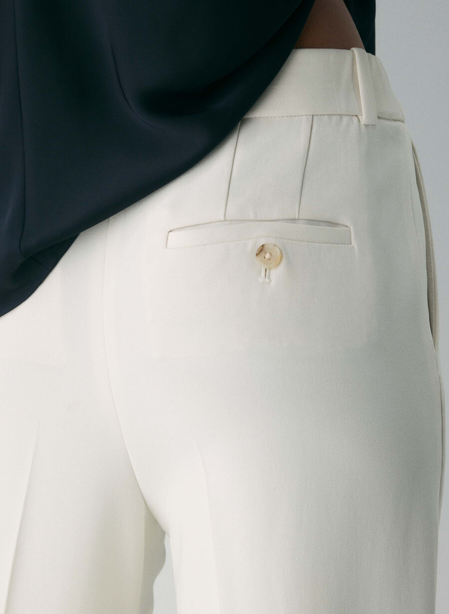 new agency pant - sway crepe vintage white