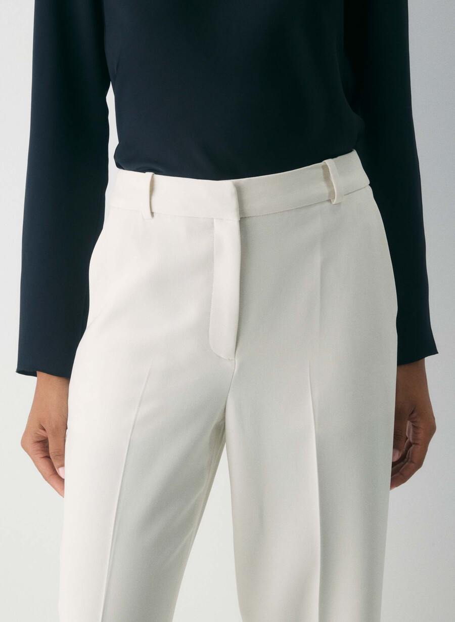 new agency pant - sway crepe vintage white