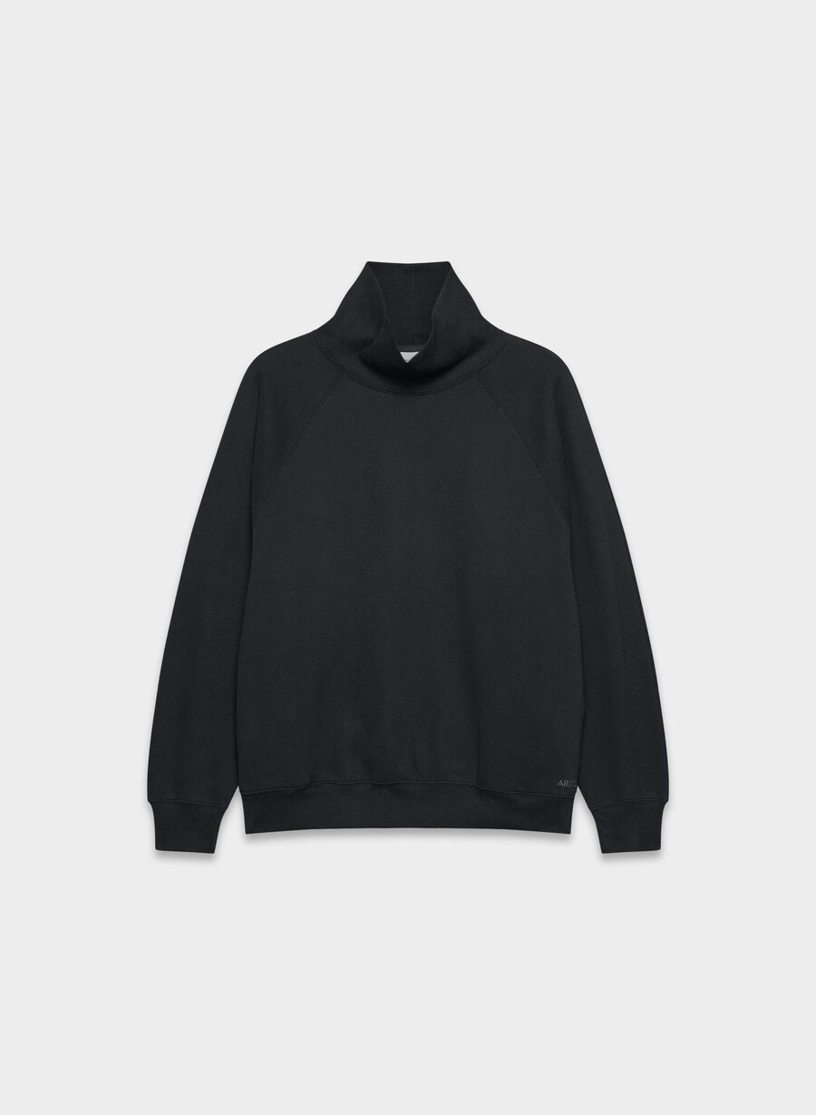 kuscheliges sweatfleece mega raglan stehkragen schwarz