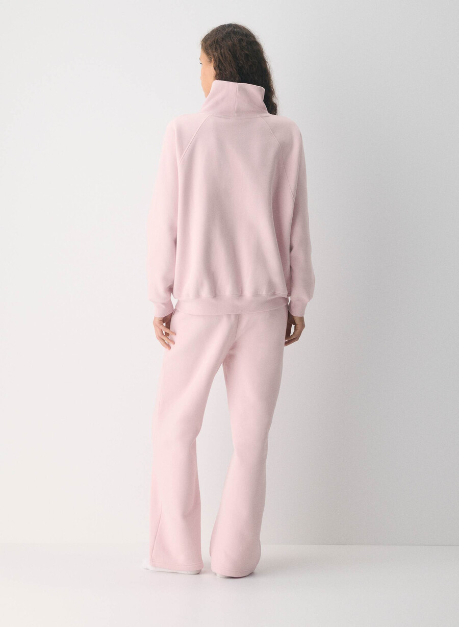 kuscheliges sweatfleece mega raglan stehkragen-shirt in cupid pink