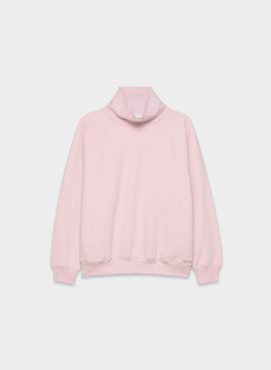 kuscheliges sweatfleece mega raglan stehkragen-shirt in cupid pink