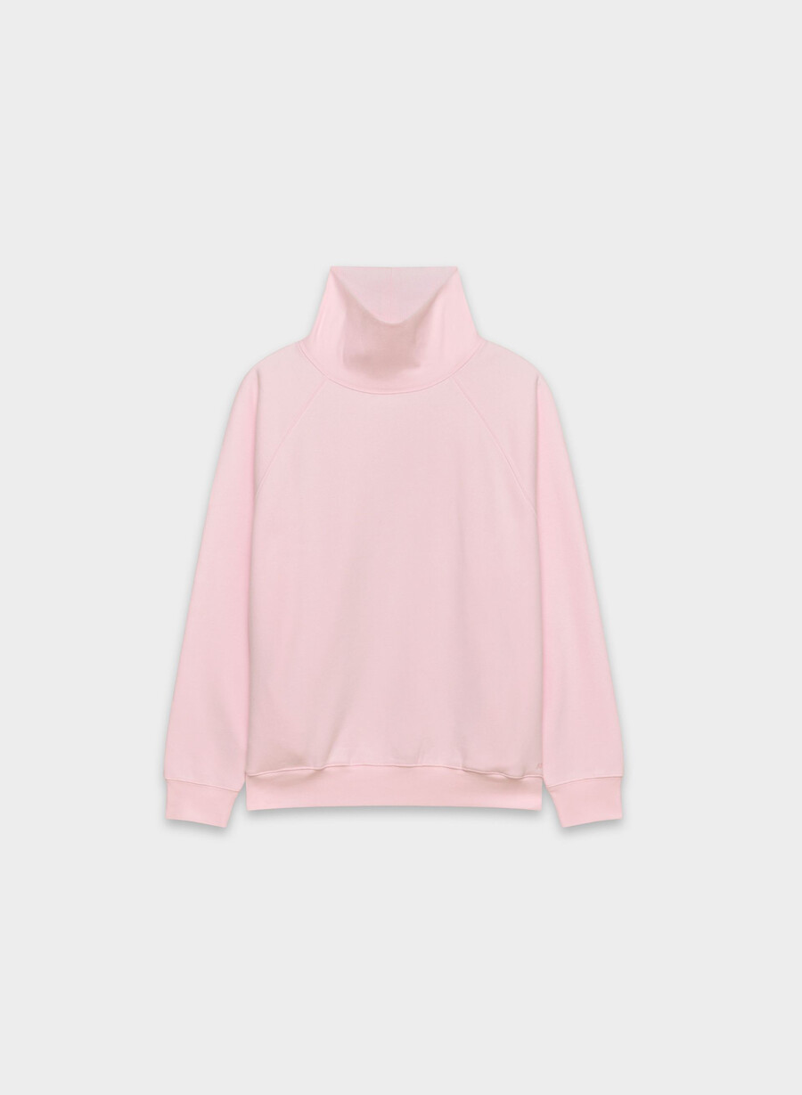 kuscheliges sweatfleece mega raglan stehkragen-shirt villa pink