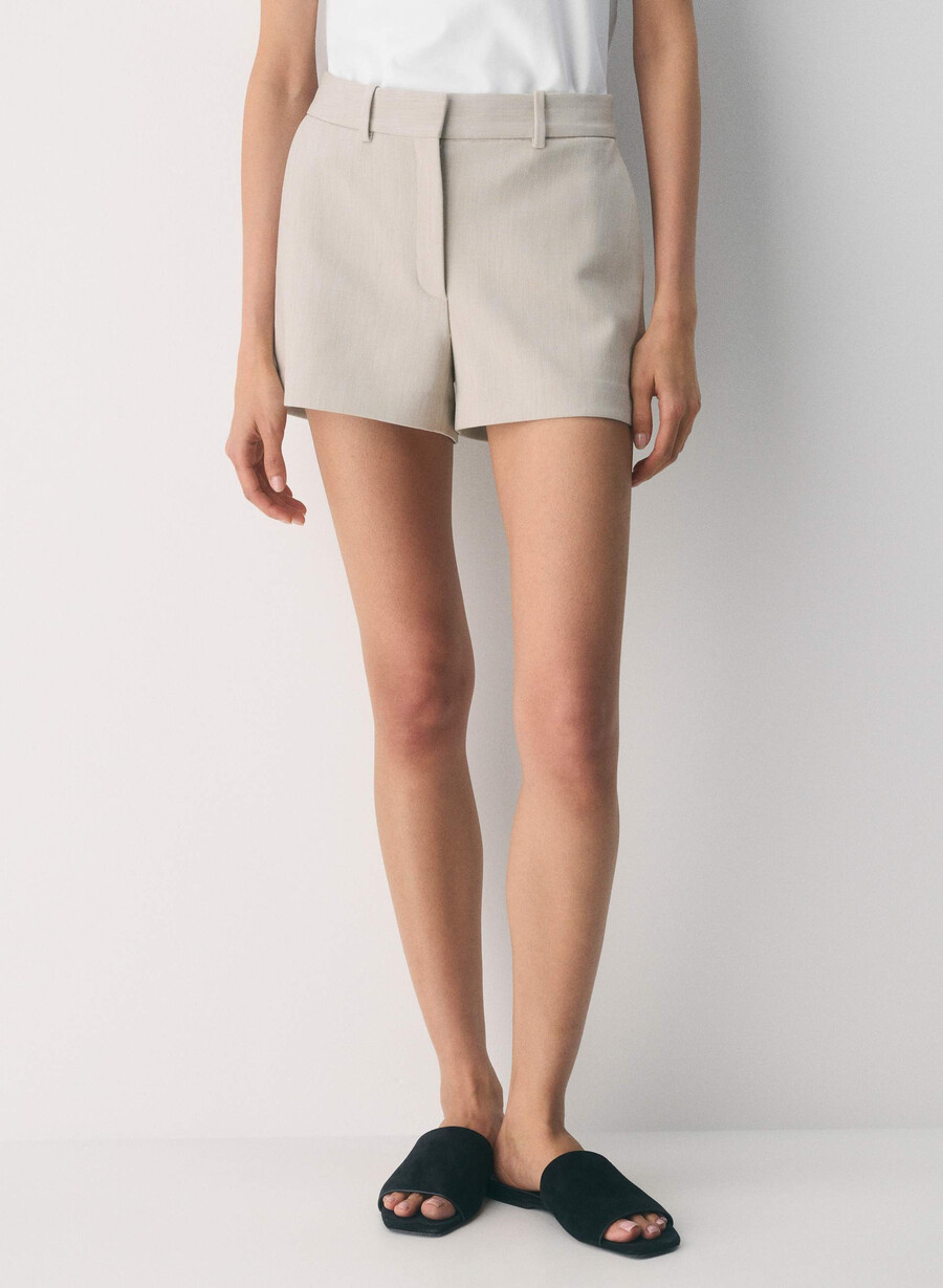 new agency mini short - reessential heather matte pearl