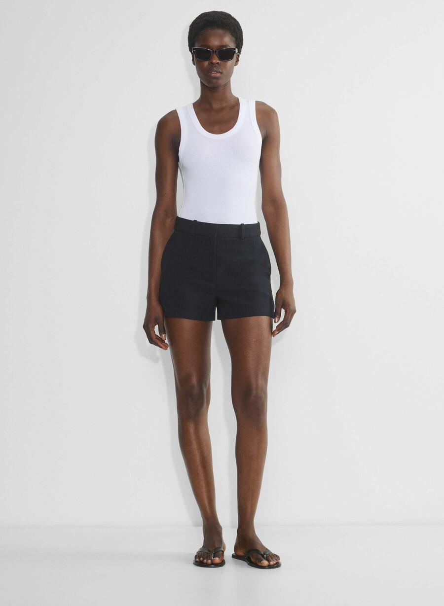 new agency mini short - reessential stn strp dn nvc gr