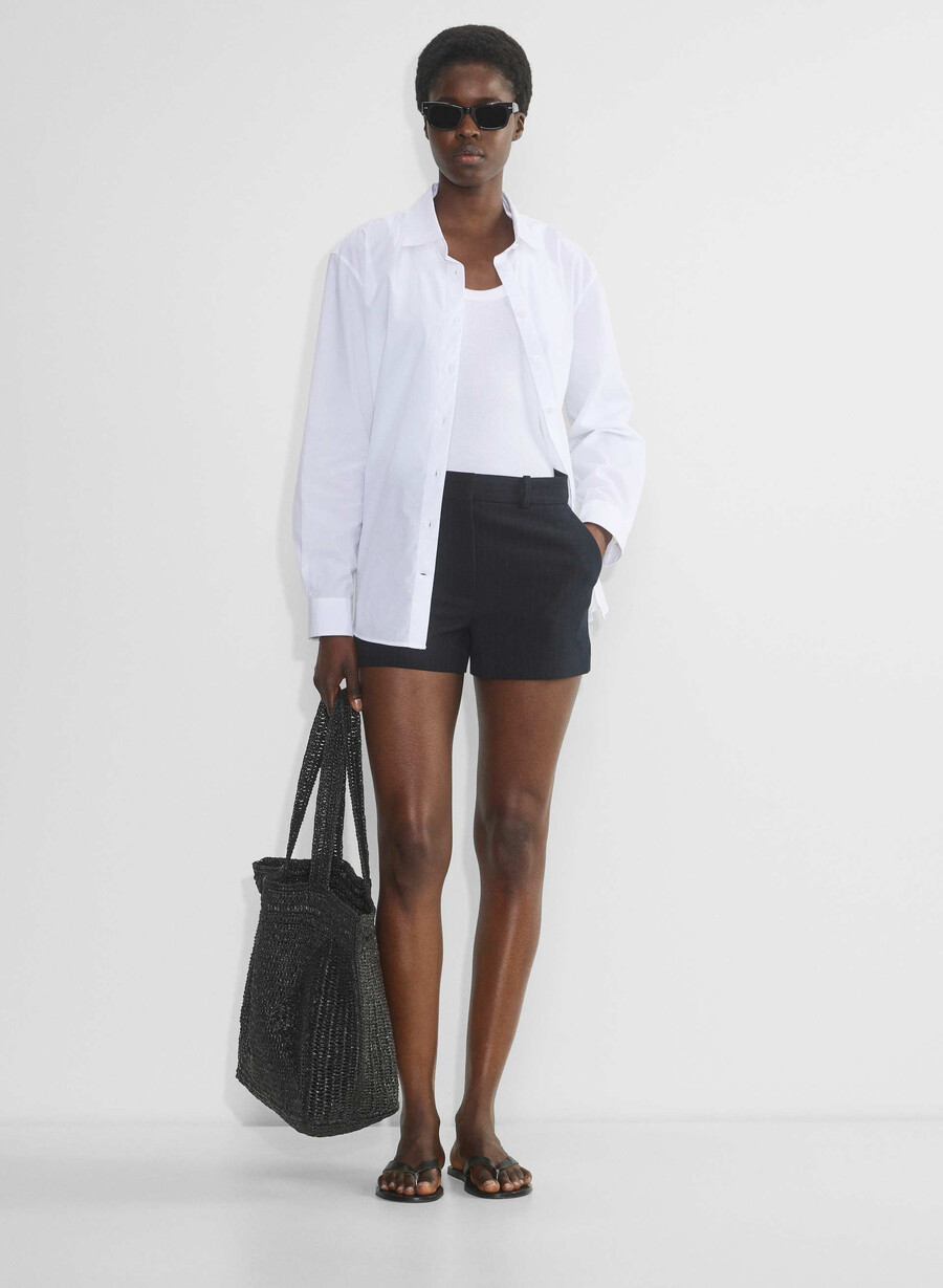 new agency mini short - reessential stn strp dn nvc gr