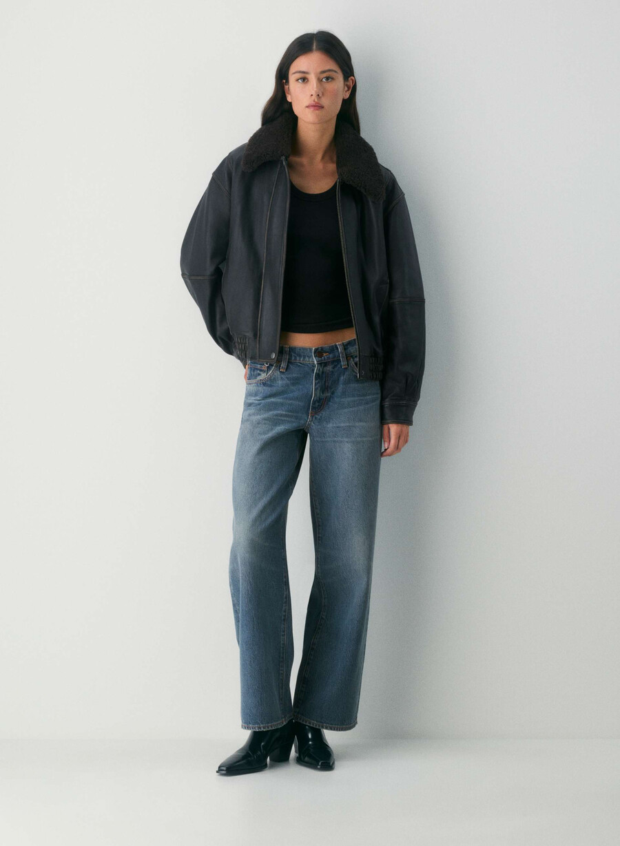 denim forum christy relaxed super lo-rise wide jeans vintage dunkelblau