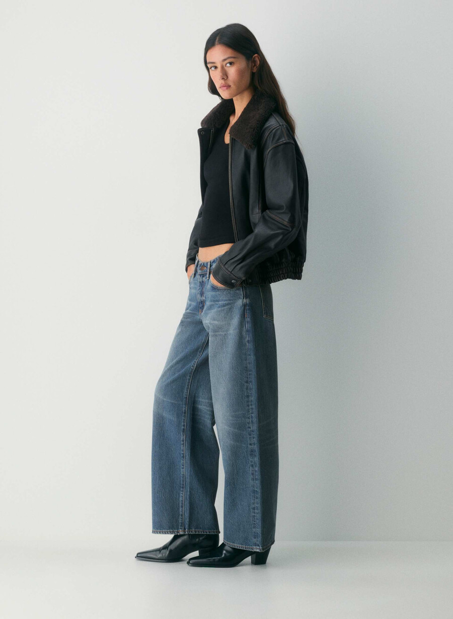 denim forum christy relaxed super lo-rise wide jeans vintage dunkelblau
