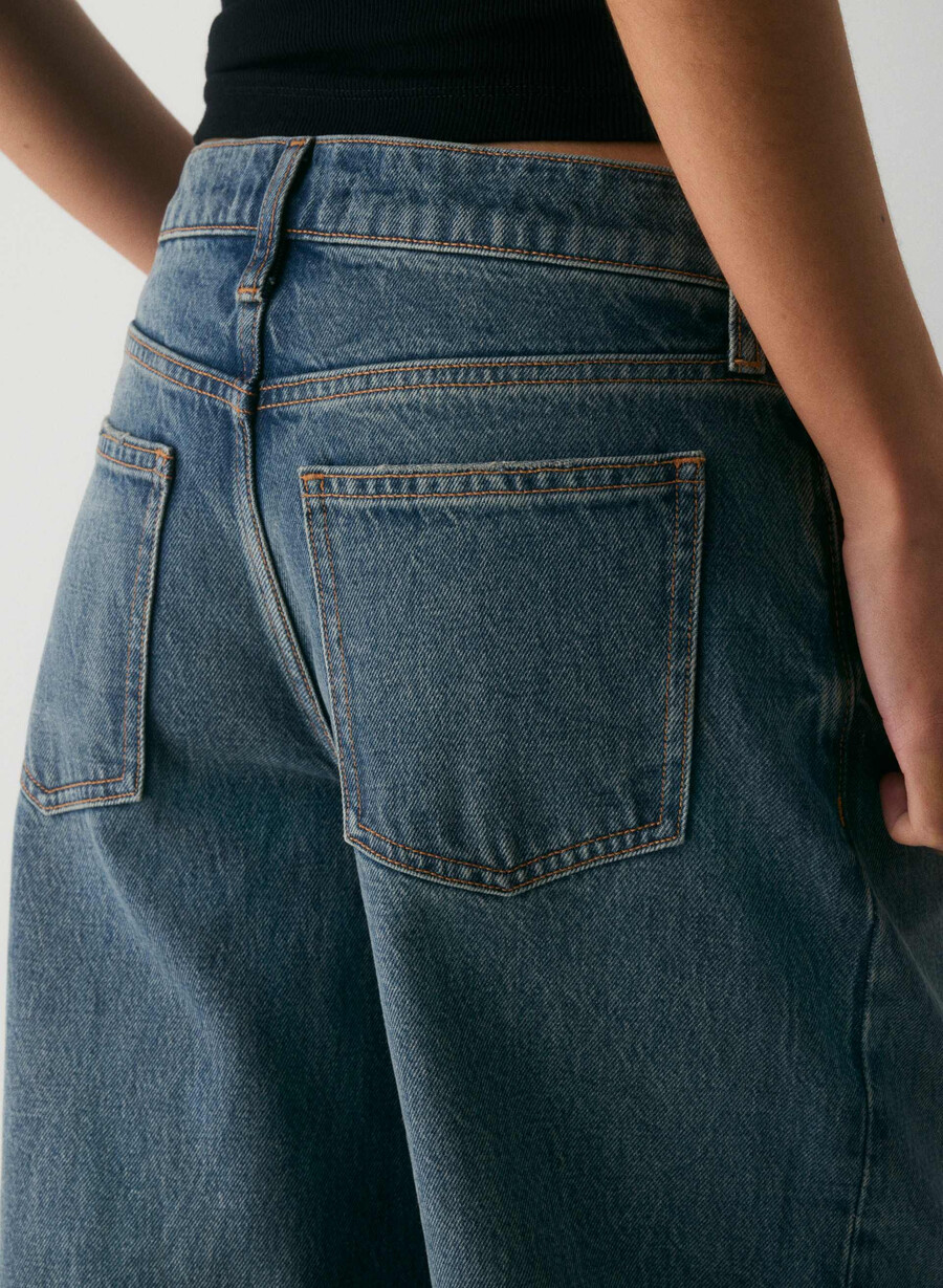 denim forum christy relaxed super lo-rise wide jeans vintage dunkelblau