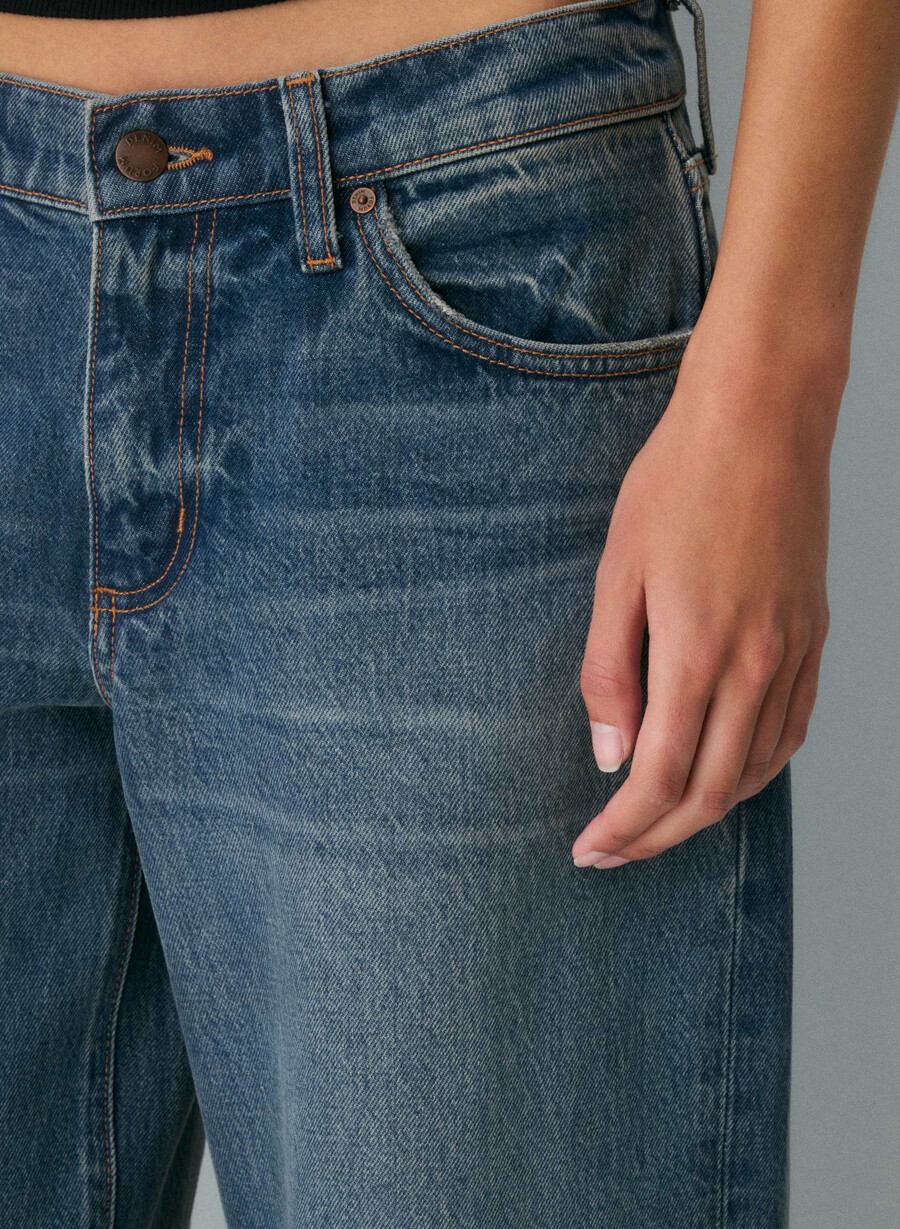 denim forum christy relaxed super lo-rise wide jeans vintage dunkelblau