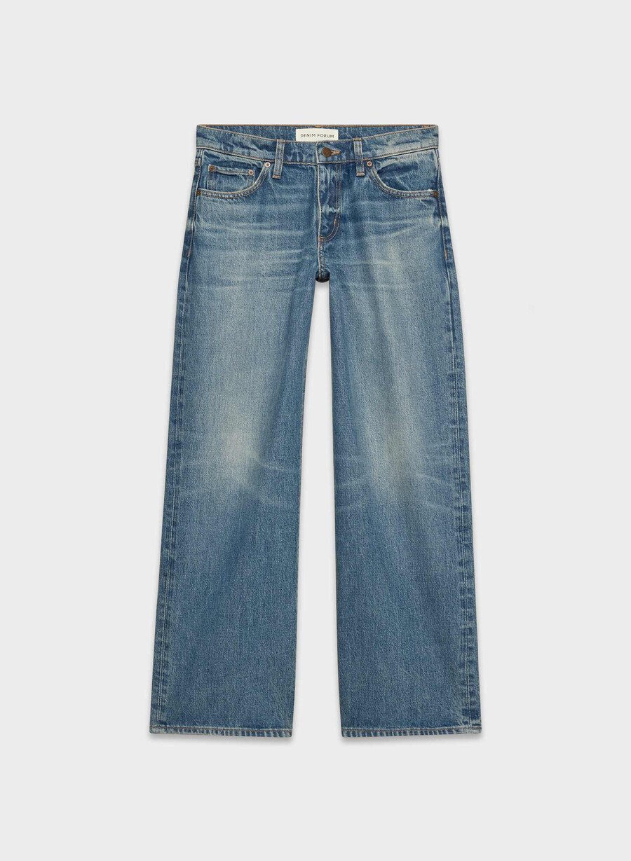 denim forum christy relaxed super lo-rise wide jeans vintage dunkelblau