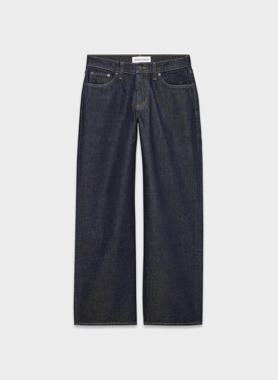 denim forum christy relaxed super lo-rise wide jeans no-stress ink blue