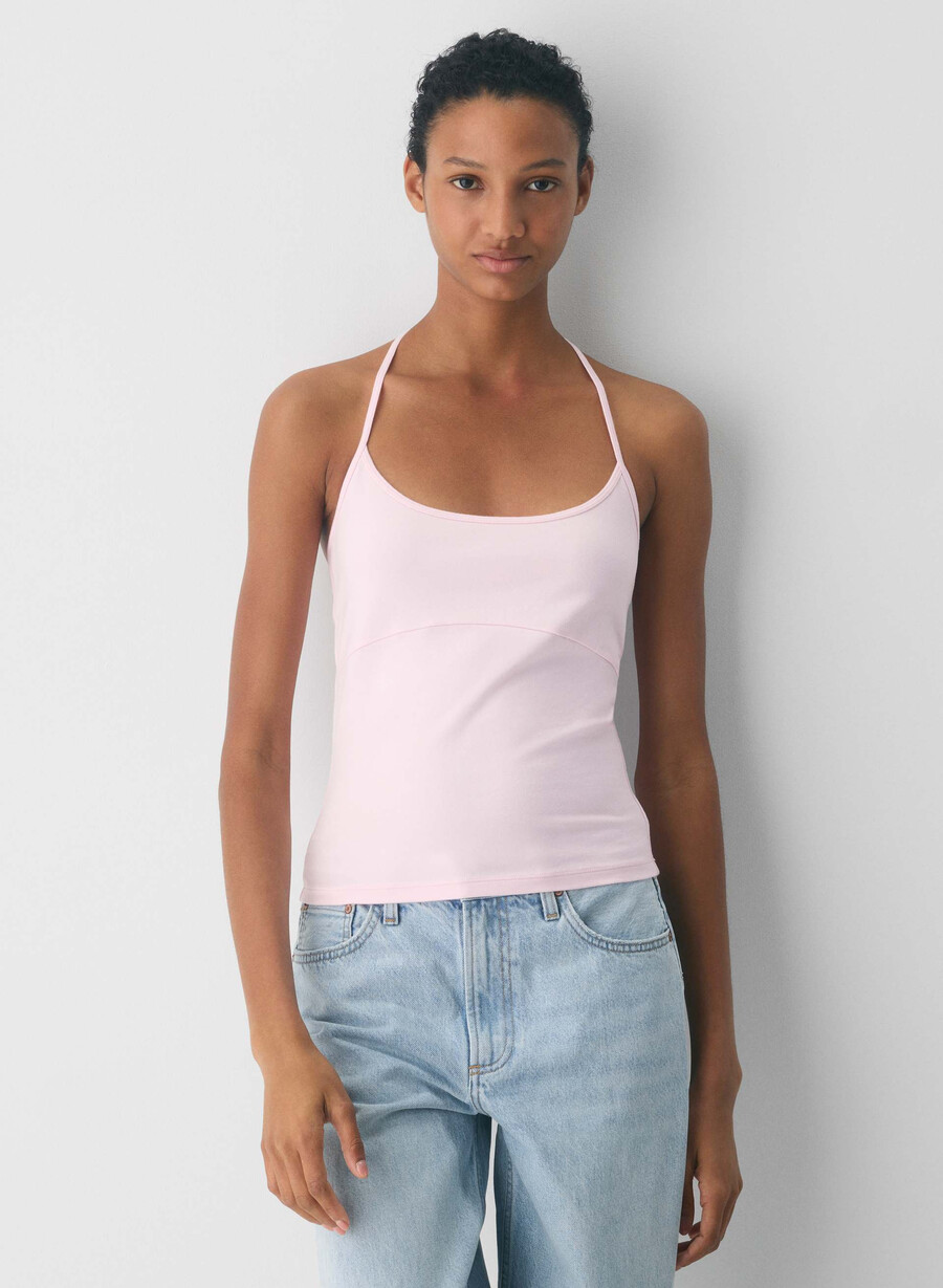 homestretch smooth deejay halter top villa pink