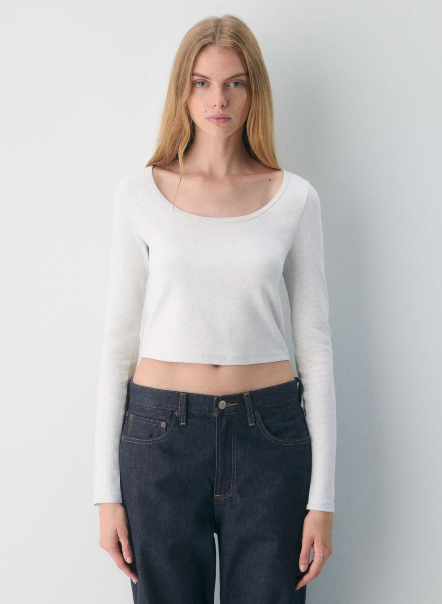 besthug woo langarmshirt heather cloud white