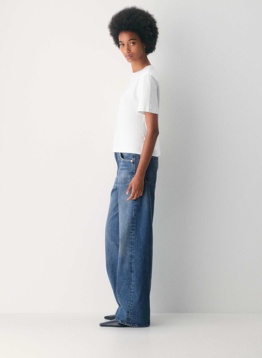 citizens of humanity ayla baggy cuffed jeans claremont blue