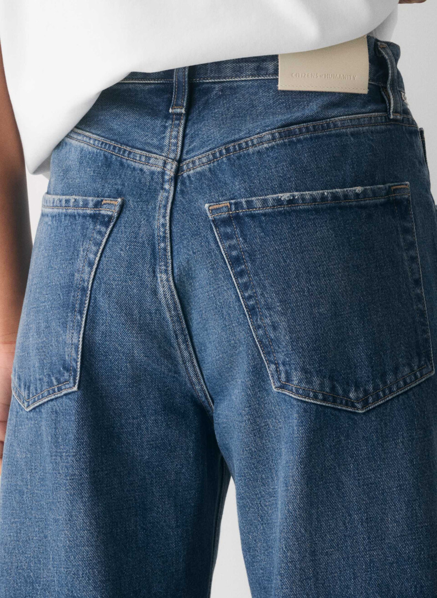 citizens of humanity ayla baggy cuffed jeans claremont blue