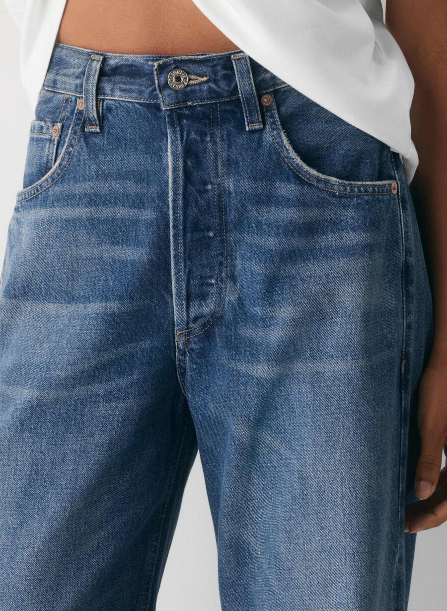 citizens of humanity ayla baggy cuffed jeans claremont blue