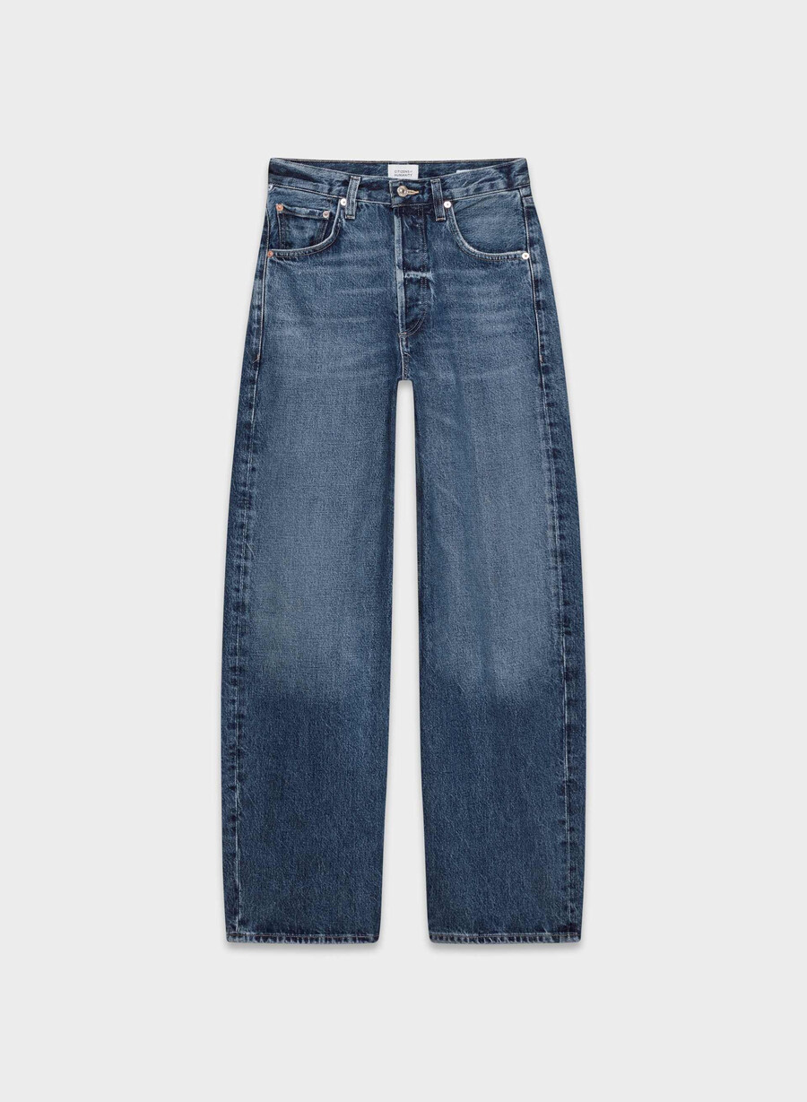 citizens of humanity ayla baggy cuffed jeans claremont blue