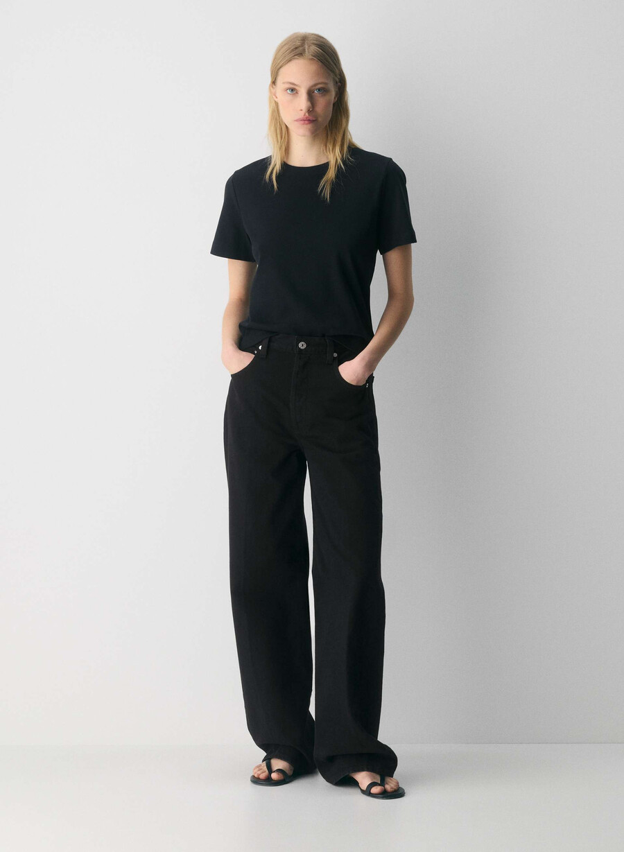 citizens of humanity ayla baggy cuffed jeans schwarz