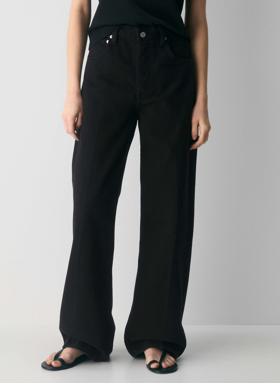 citizens of humanity ayla baggy cuffed jeans schwarz
