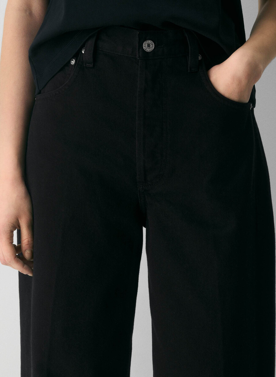 citizens of humanity ayla baggy cuffed jeans schwarz