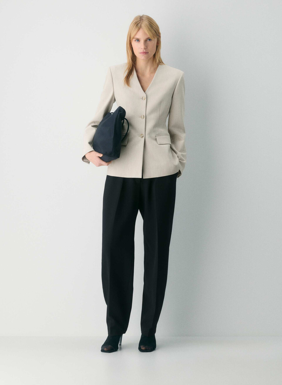 sidecar blazer heather matte pearl