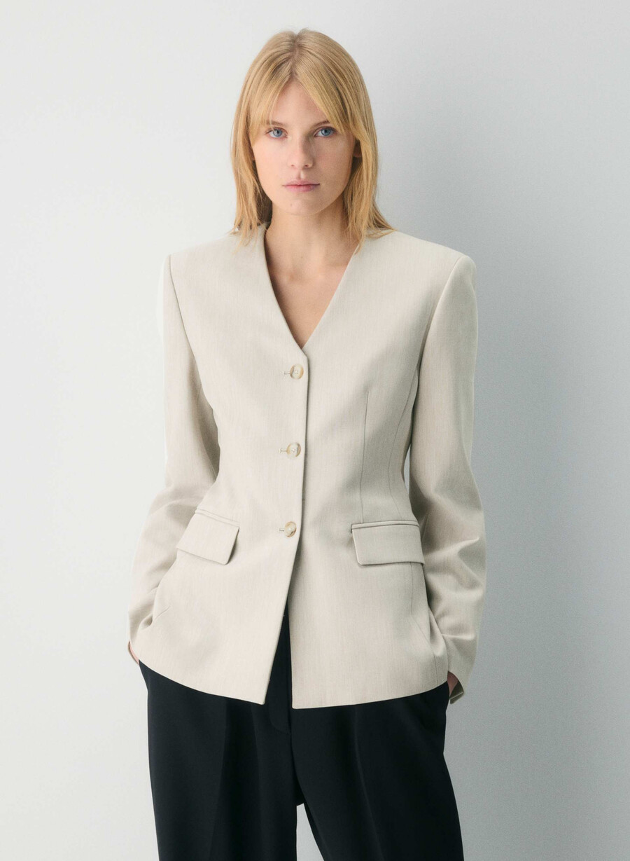 sidecar blazer heather matte pearl