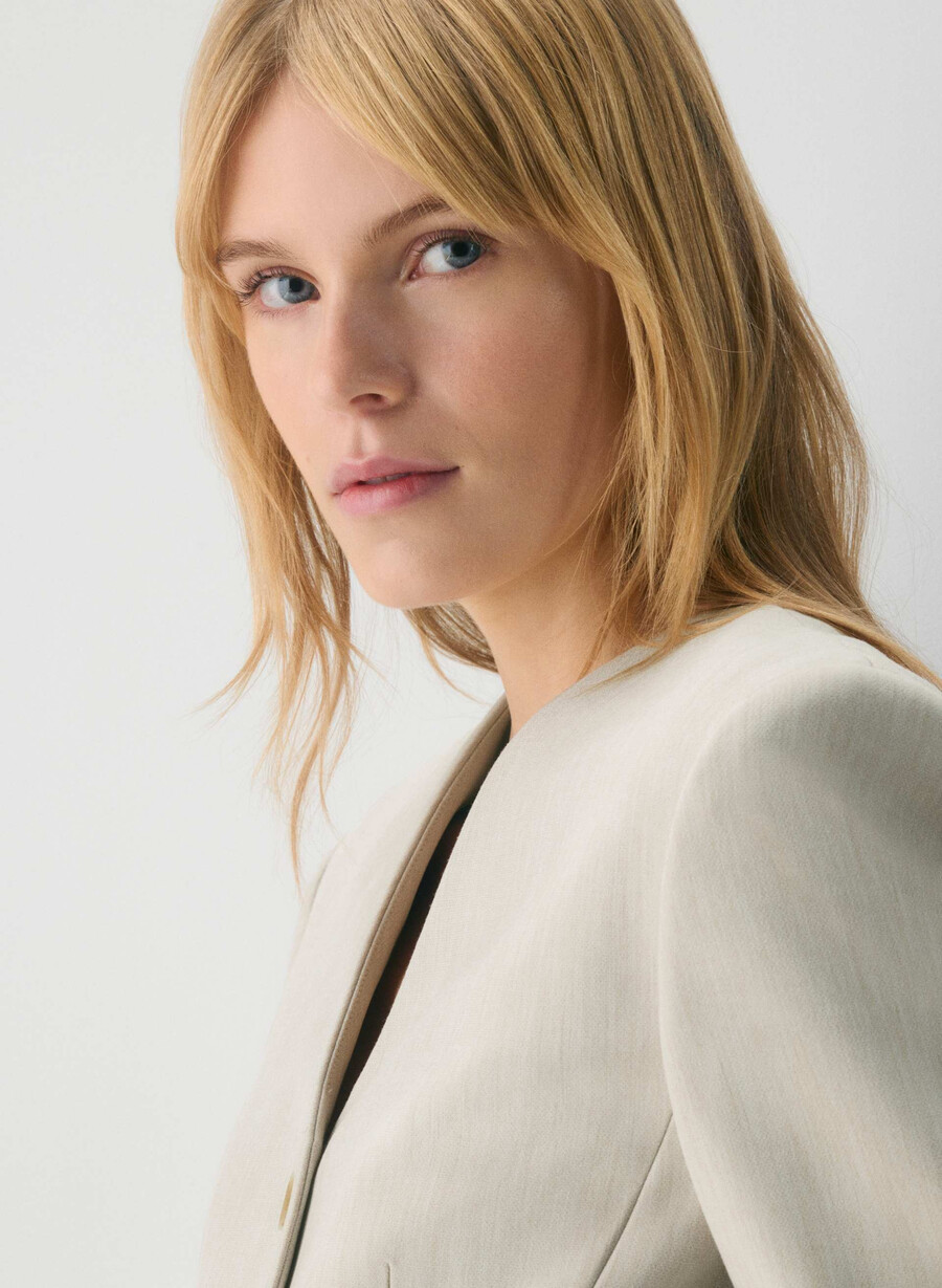 sidecar blazer heather matte pearl