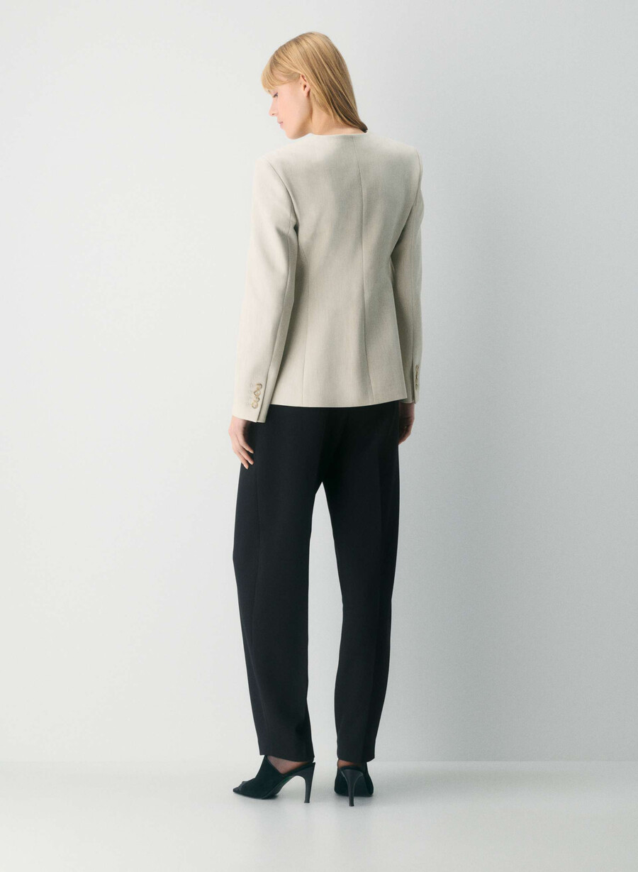 sidecar blazer heather matte pearl
