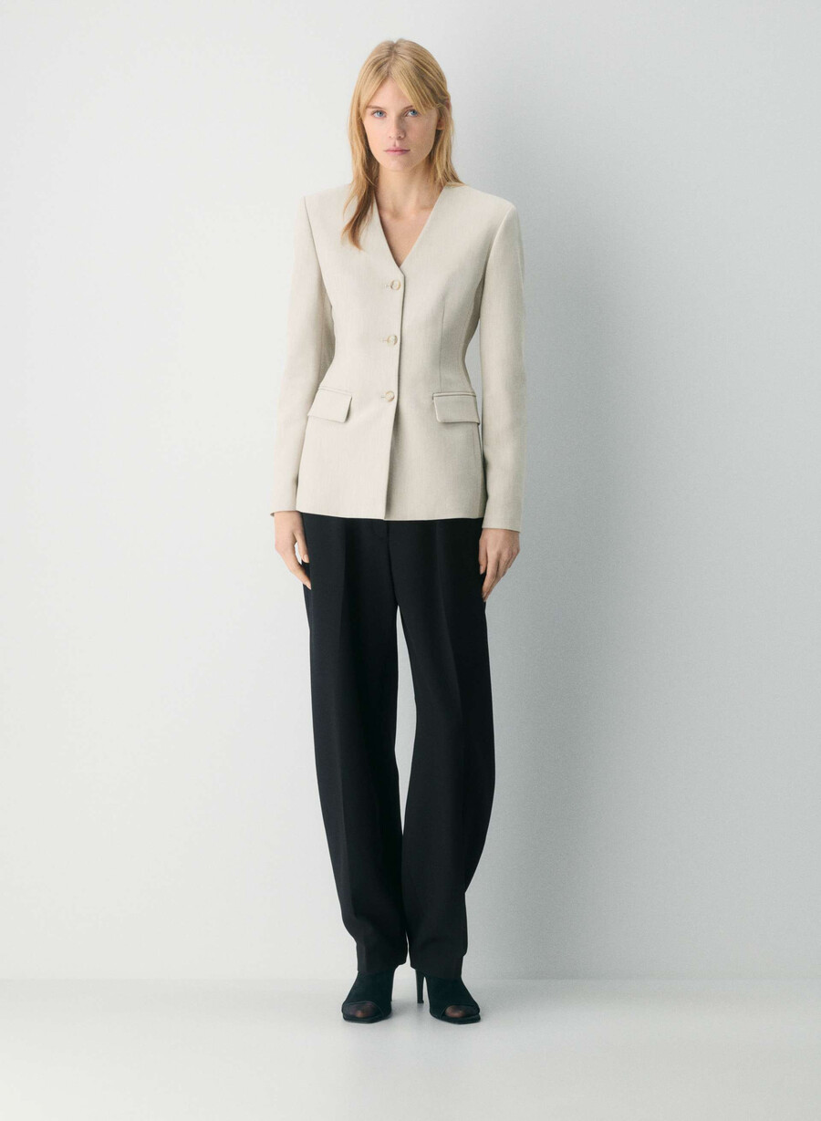 sidecar blazer heather matte pearl