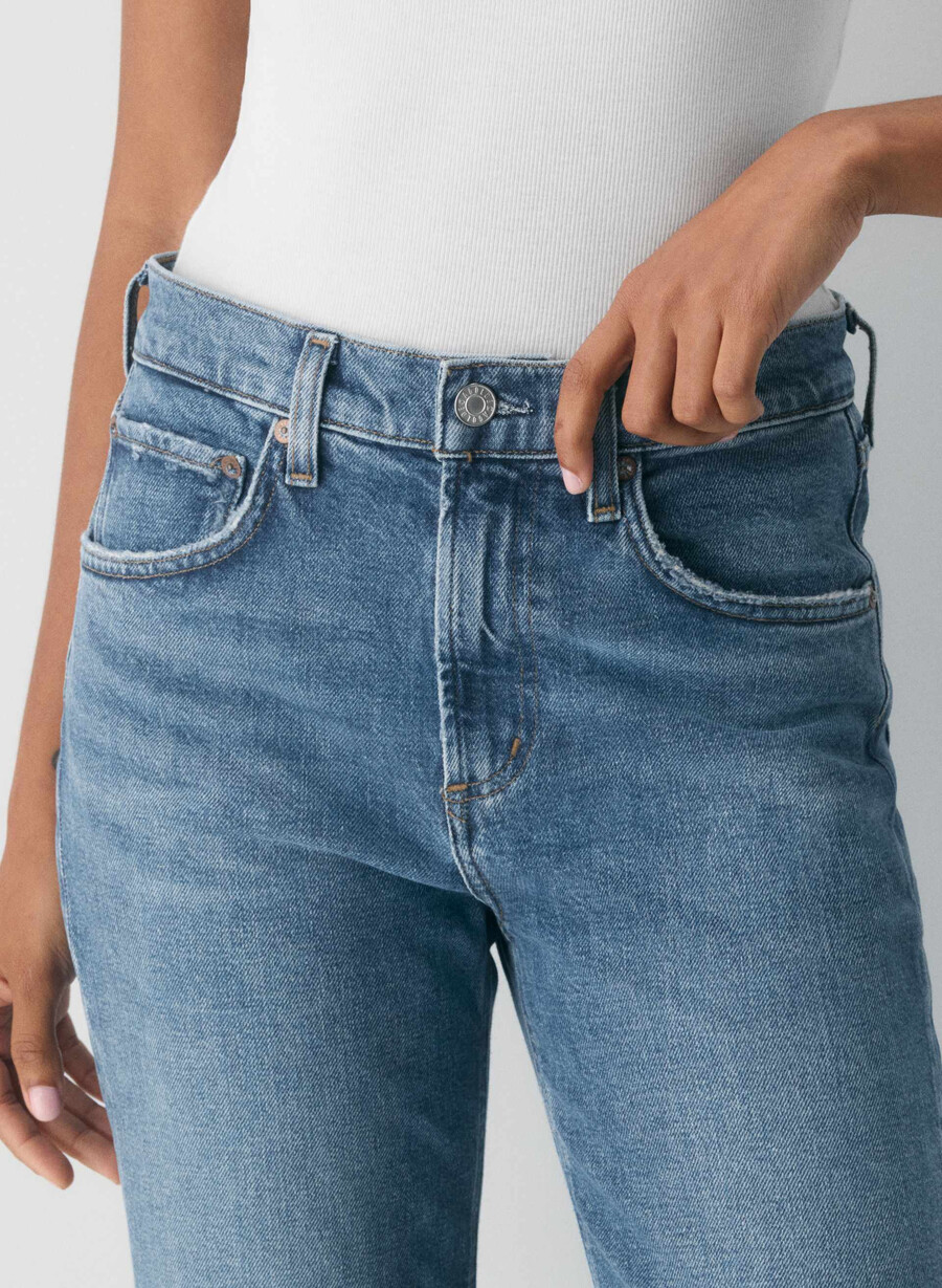 agolde mid rise kick boot jeans curve
