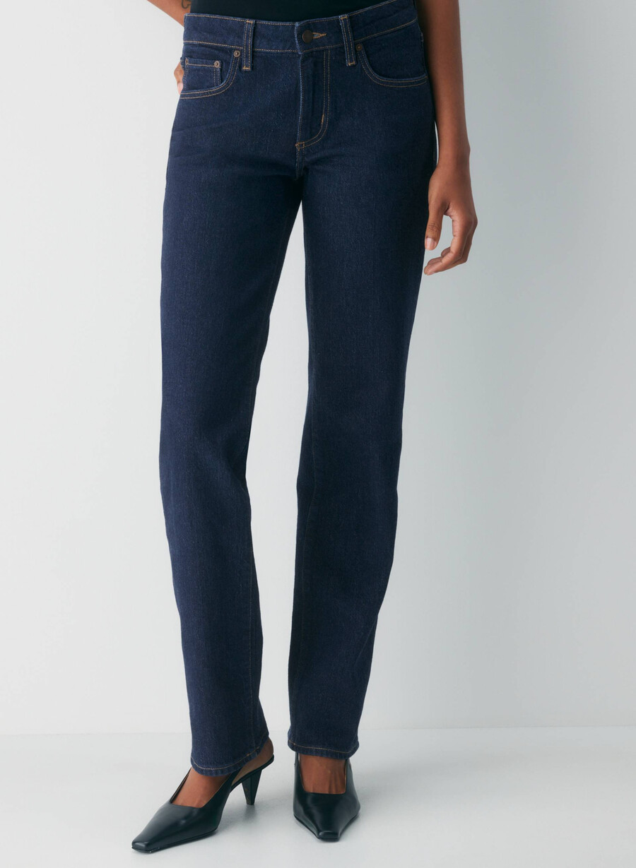 denim forum tilda lo-rise straight jeans no-stress dunkelblau