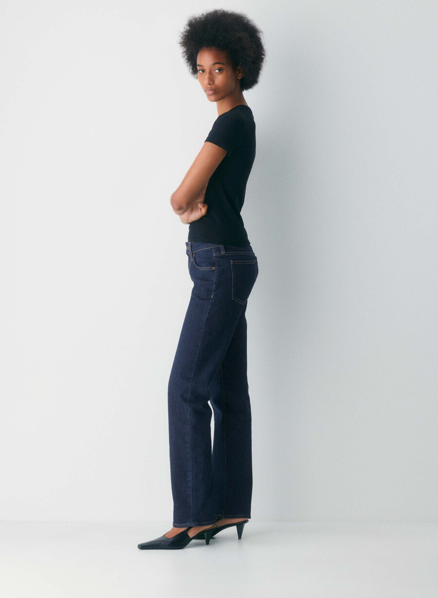 denim forum tilda lo-rise straight jeans no-stress dunkelblau