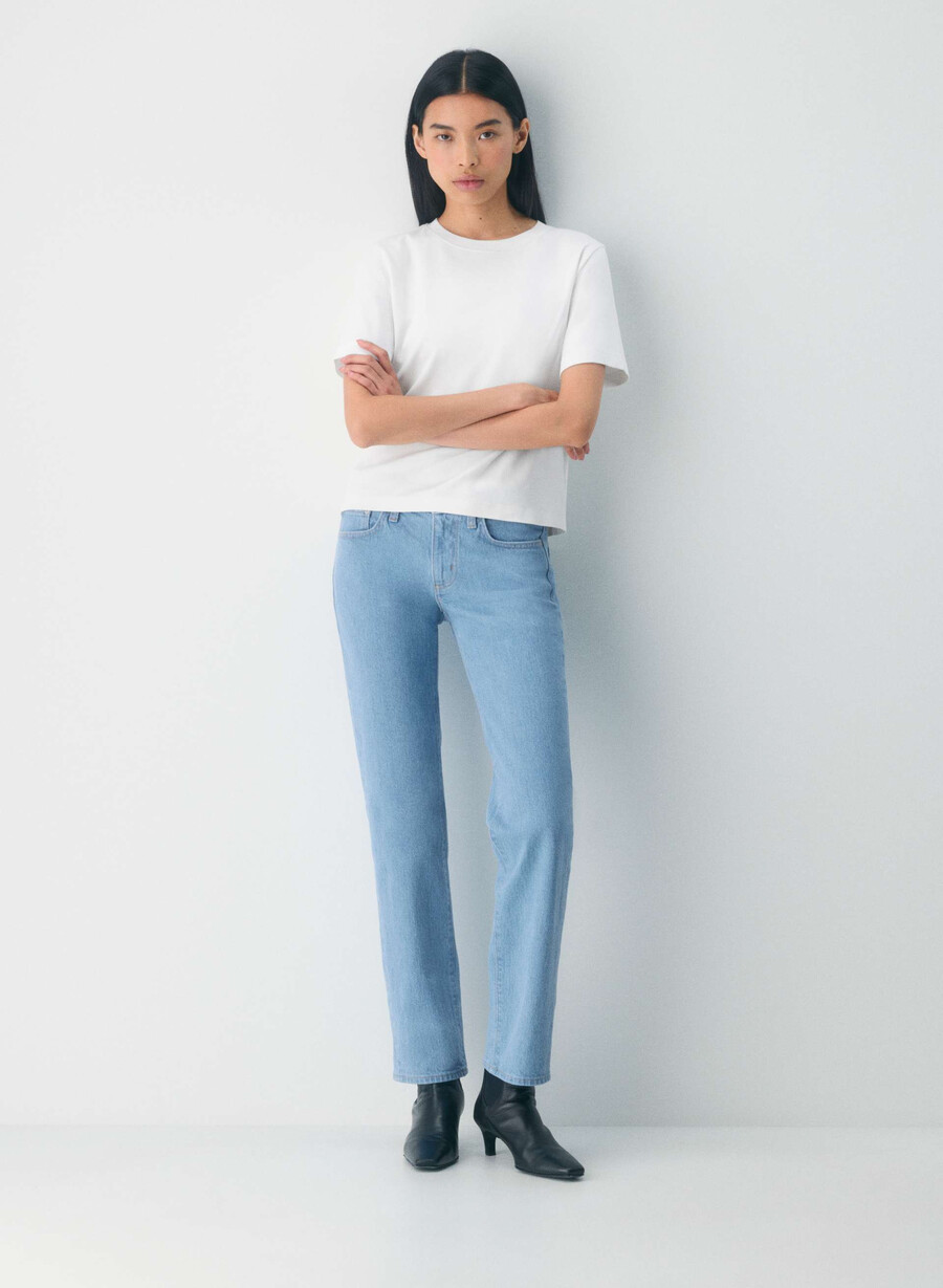 denim forum tilda lo-rise straight jeans true super light blu