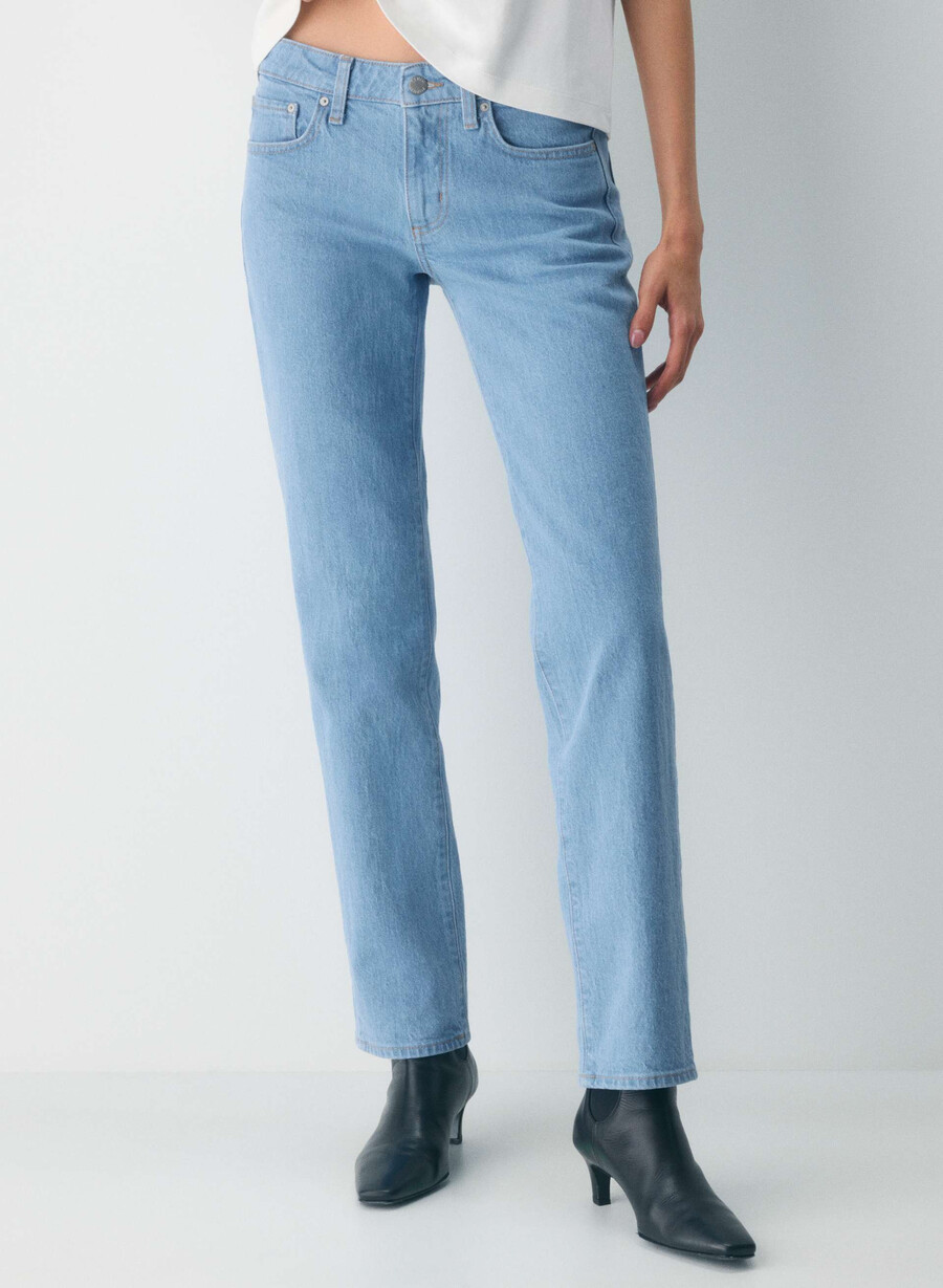 denim forum tilda lo-rise straight jeans true super light blu