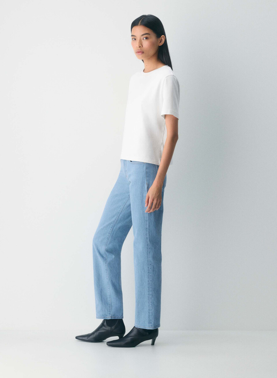 denim forum tilda lo-rise straight jeans true super light blu