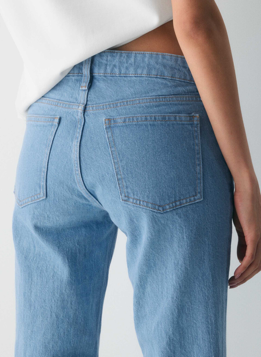 denim forum tilda lo-rise straight jeans true super light blu