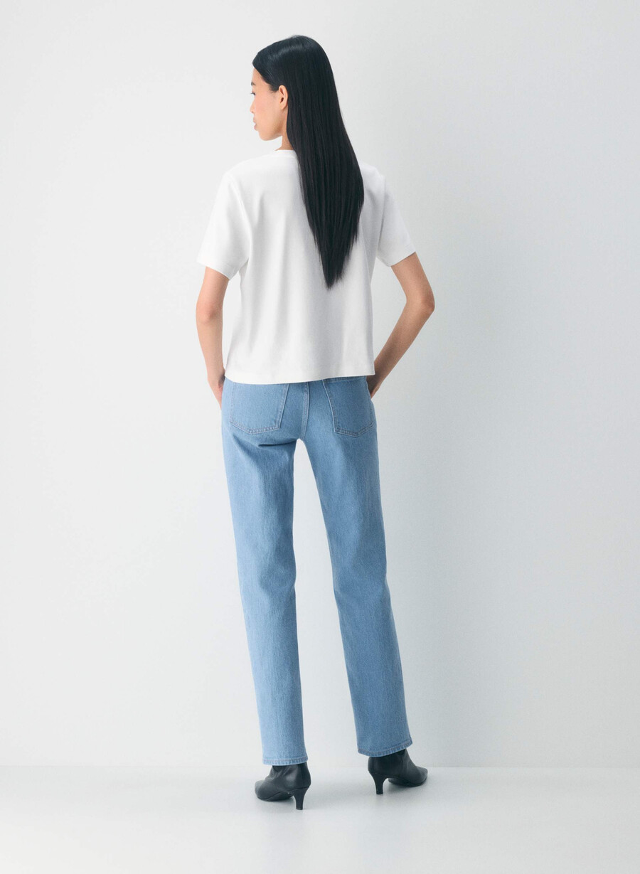denim forum tilda lo-rise straight jeans true super light blu